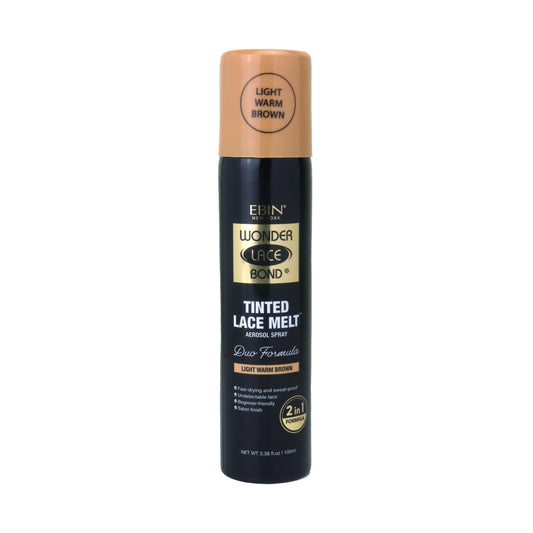 EBIN NEW YORK Wonder Lace Bond Tinted Lace Melt Aerosol Spray - Light Warm Brown 3.38oz/ 100ml - Quick Dry No Transfer Formula, Humid Resistant Beauty & Personal Care EBIN NEW YORK