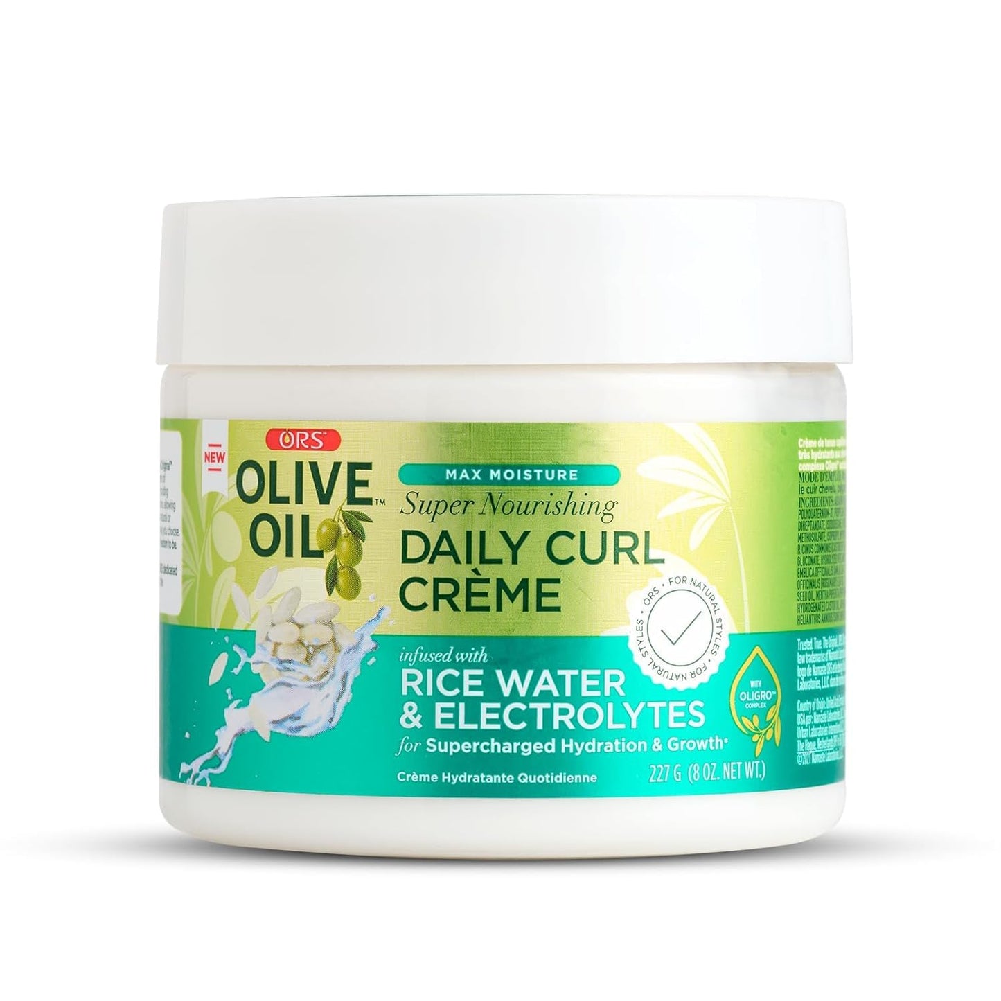 ORS Olive Oil Max Moisture Super Nourishing Daily Curl Crème infused with Rice Water & Electrolytes for Supercharged Hydration & Growth (8.0 oz) Beauty & Personal Care ORS