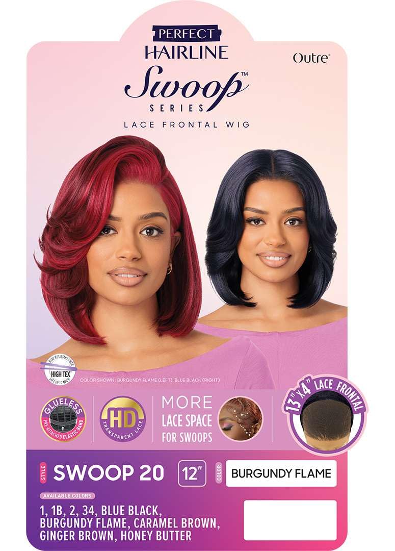 Outre Lace Front Wig - Perfect Hair Line 13X4 - Swoop Series - Swoop 20 (GINGER BROWN)