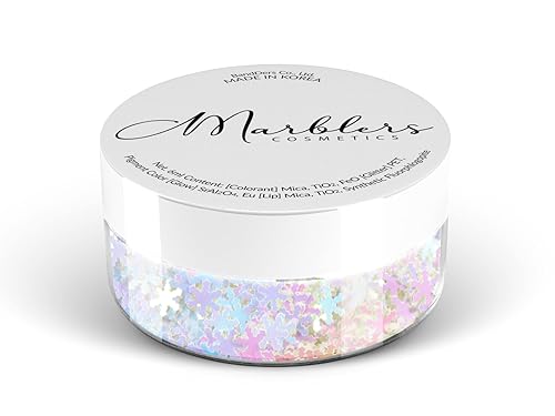 MARBLERS [Snowflake] Shape Glitter for Body & Face 0.11oz (3g) | Flake | Non-Toxic | Vegan | Cruelty-Free | Eyeshadow, Nail Polish, Nail Art | Beauty & Personal Care MARBLERS