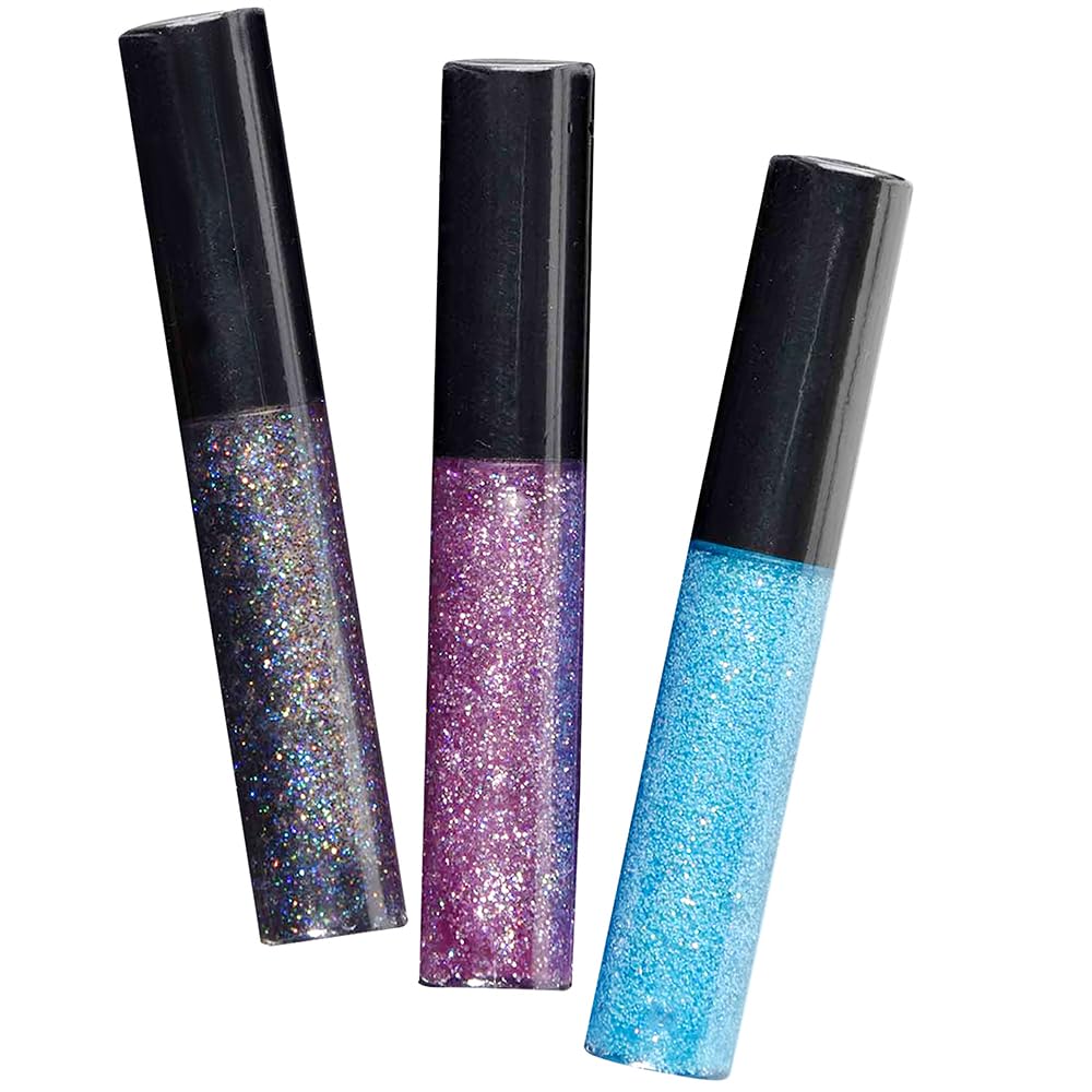 Amscan Multicolor Glitter Lip Gloss - 3 Pcs. - Shimmering Design, Perfect Costume Accessory For Parties, Events & Everyday Glamour Beauty & Personal Care Amscan