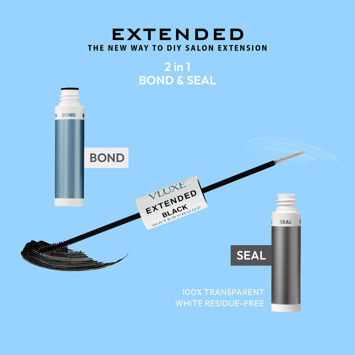 VLuxe DIY Eyelash Extension Waterproof Bond & Seal Lash Adhesive, Sweatproof Strong Lash Glue for Extensions, Cluster, Individual False Eyelash +