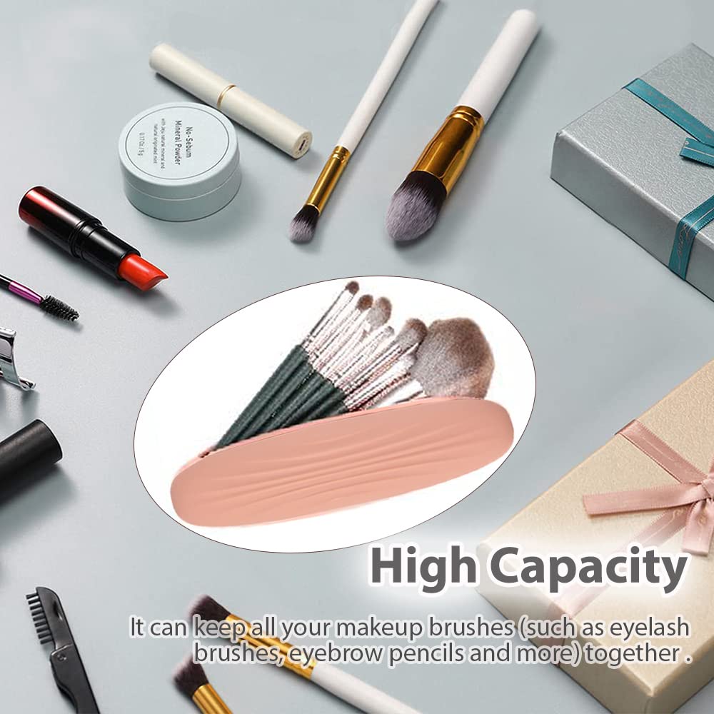 JEWYOCO Travel Makeup Brush Holder Silicon Trendy Portable Soft Sleek Cosmetic Face Makeup Tools Organizer Container Small Case for Travel (BRUSHES Beauty & Personal Care JEWYOCO