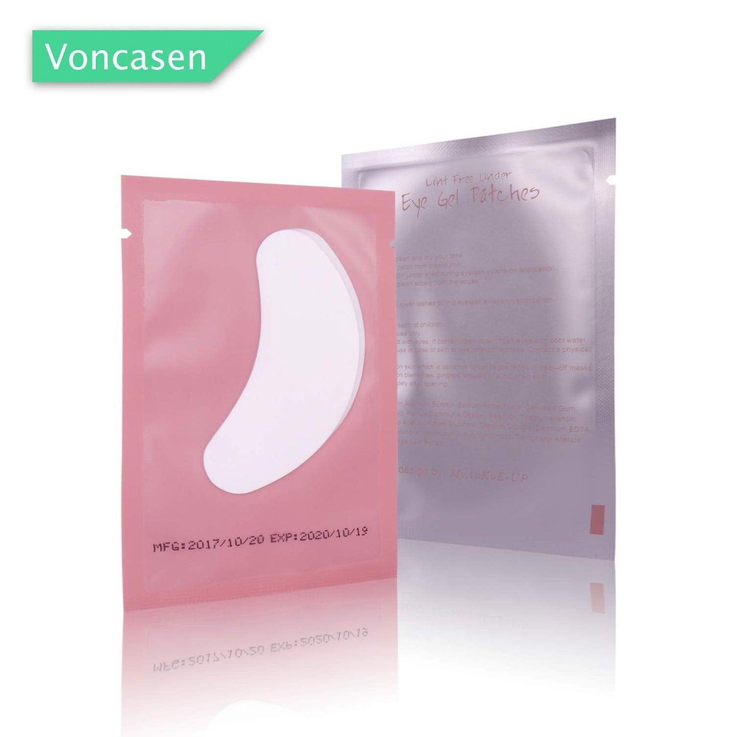 100 Pairs Set Under Eye Pads, Comfy and Cool Under Eye Patches Gel Pad for Eyelash Extensions Eye Mask Beauty Tool (Pink) Beauty & Personal Care Voncasen