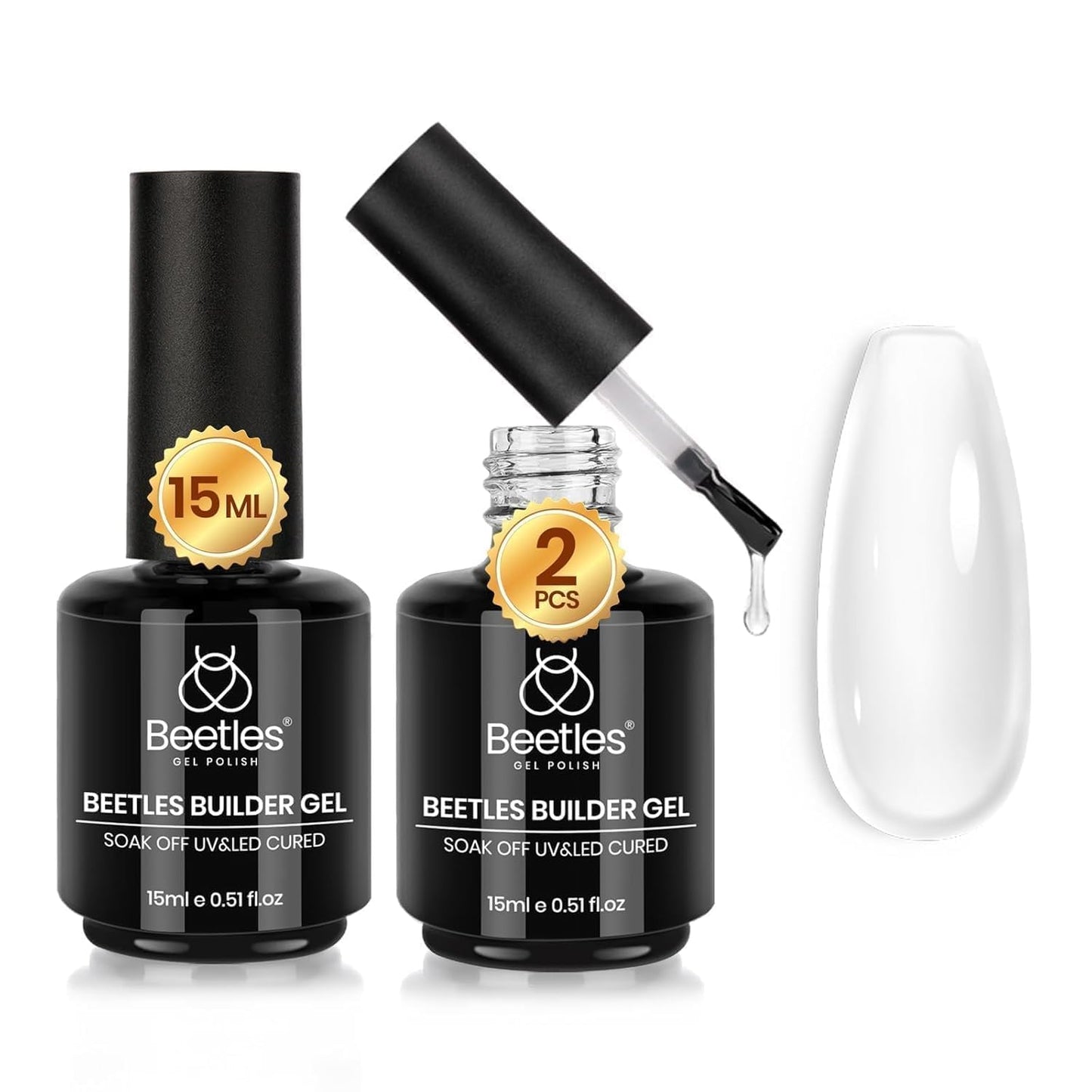 Beetles Builder Gel for Nails Hema Free, 2PCS 7 in 1 Builder Strengthener Gel Spring Lavender Glitter Pastel Purple for Nail Apex and Nail Extension Beauty and Personal Care beetles Gel Polish Default Title