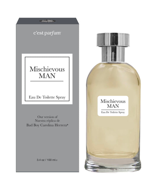 Belcam Beauty C'est parfum MISCHIEVOUS MAN Eau De Toilette Spray for Men, 3.4 oz, Notes of Black Pepper, Cacao, Sage Beauty & Personal Care Belcam Beauty
