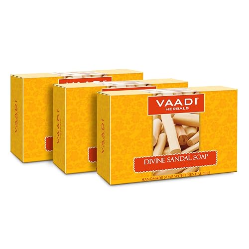 Vaadi Herbals Divine Sandal Soap with Saffron & Turmeric 75g Beauty & Personal Care Vaadi Herbals