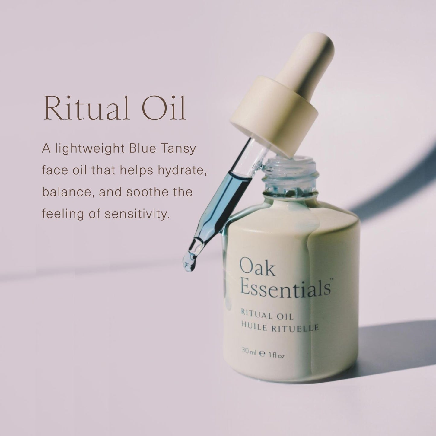 Oak Essentials Ritual Oil, Blue Tansy Hydrating Face Oil with Organic Jojoba Seed and Borage Seed Oils, Balances Sensitive-Feeling Skin, Silky Finish Beauty & Personal Care Oak Essentials