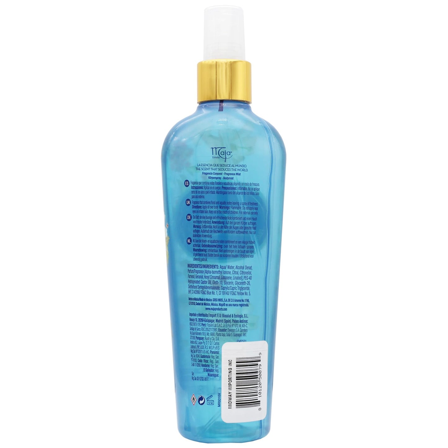 Maja Body Splash Turquoise Water 240mL /8.1 Oz. Freshness and Sensuality. Beauty & Personal Care Maja