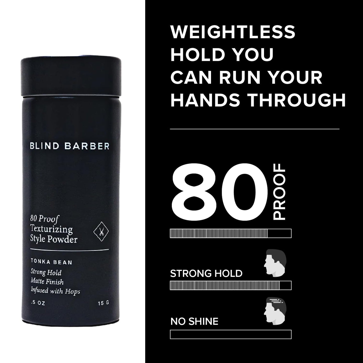 Blind Barber 80 Proof Texturizing Powder - Hair Styling Texture Powder for Men - Builds Weightless Volume - Matte Finish - Medium-to-Strong Hold Hair Beauty & Personal Care Blind Barber