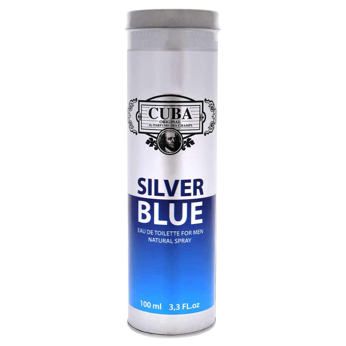 Cuba Silver Blue Eau de Toilette Spray for Men, 3.3 Ounce, brown Beauty & Personal Care Cuba