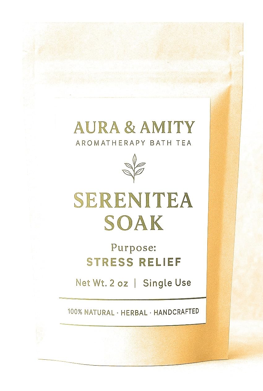 Aura & Amity Botanical Bath Tea - Herbal Soak Bags for Stress Relief - 100% Natural, Handcrafted, Single Use Spa Ritual (Lavender) Beauty and Personal Care Aura & Amity