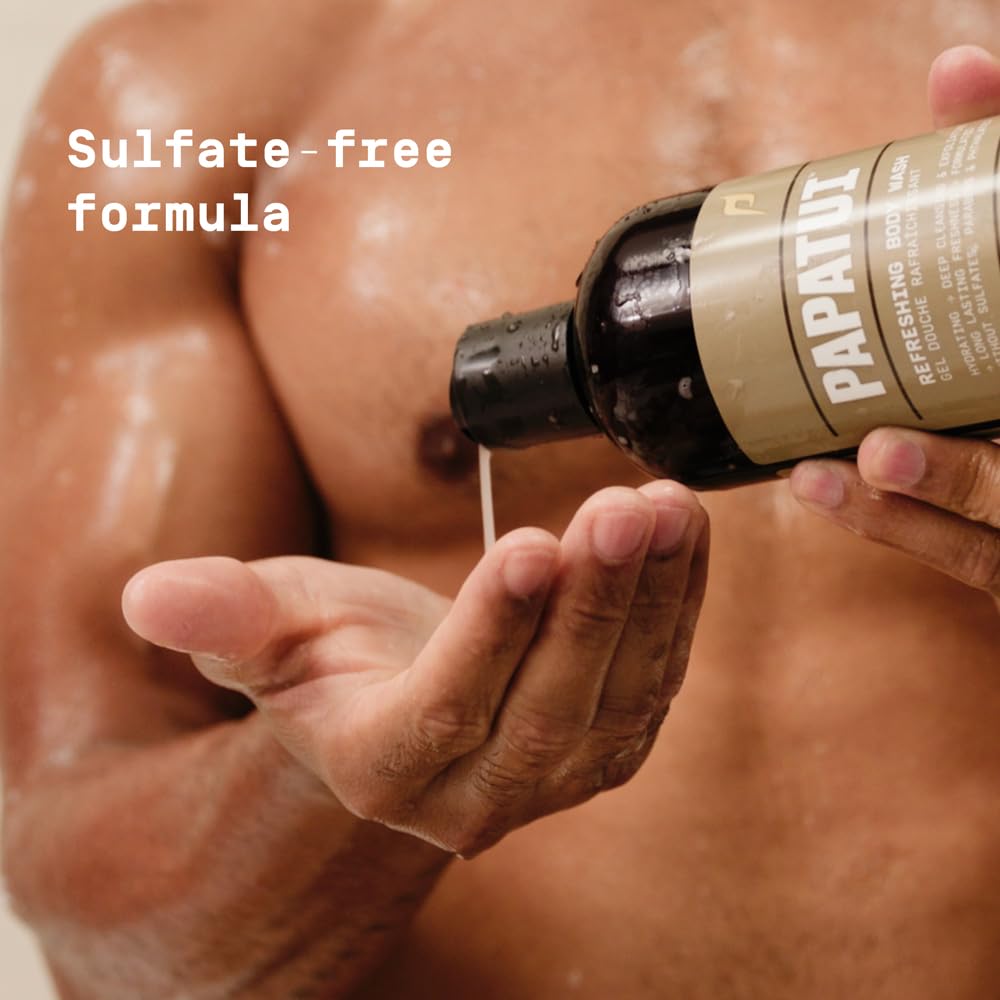 PAPATUI by Dwayne Johnson Refreshing Body Wash for Men | Exfoliating, Hydrating & Made with Coconut Oil | Sandalwood Suede | 18 oz Beauty & Personal Care PAPATUI