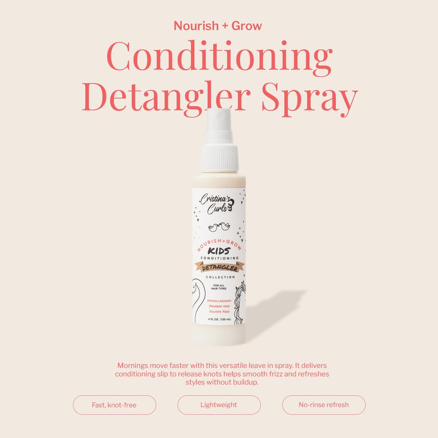Cristina's Curls Conditioning Detangler Spray for Kids - Leave-in Slip & Frizz Control with No Buildup Beauty & Personal Care Cristina's Curls