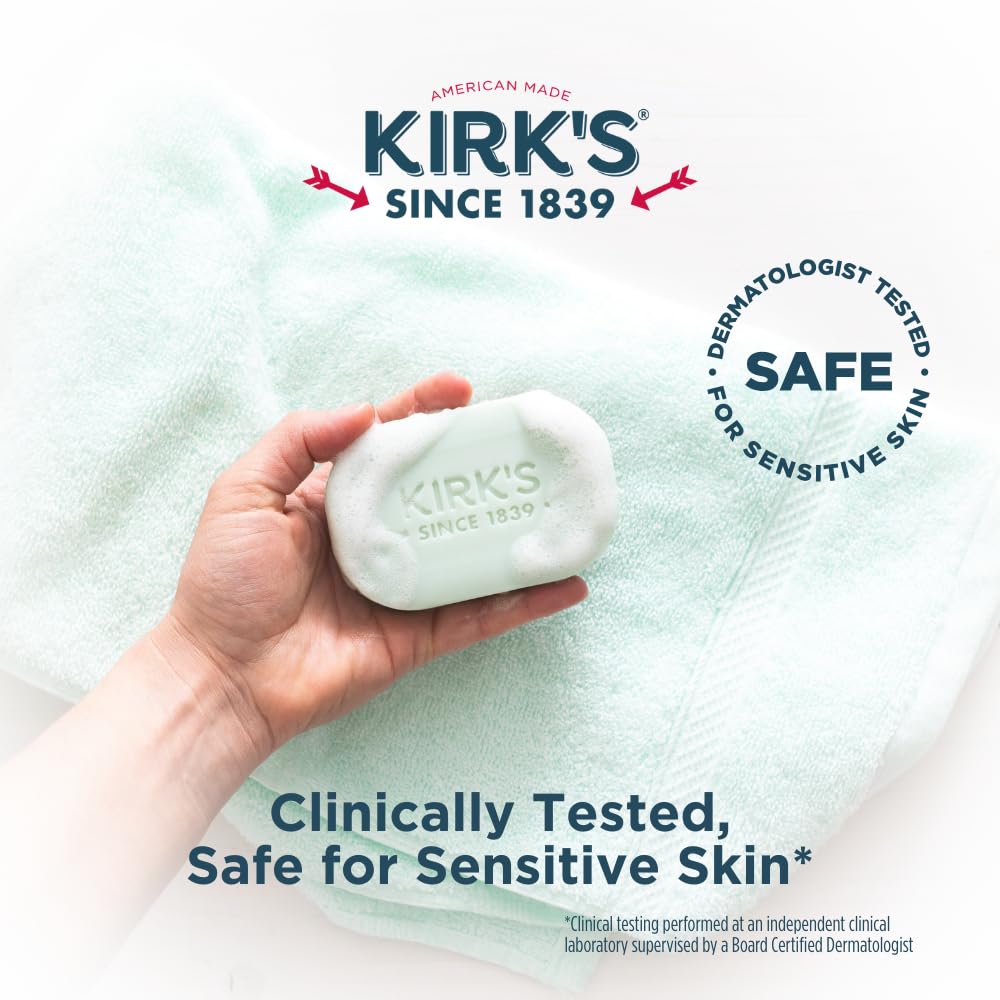 Kirk's Castile Bar Soap, Aloe Vera - Clinically Tested, Safe for Sensitive Skin with Coconut Oil, Vegan and Non-GMO - 4 oz Bars, 6 Pack Beauty & Personal Care Kirk's