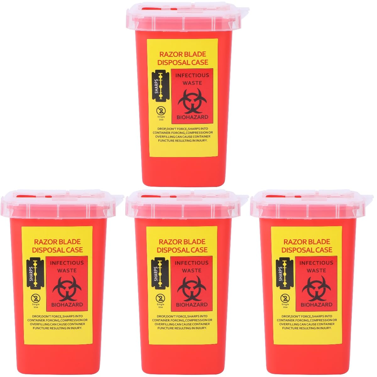 Razor Blade Disposal Container with Lid Portable Plastic Used Blade Bank for Safe Barber Razor for Barbershops and Salons 6X15X4 Inches Beauty and Personal Care FOMIYES