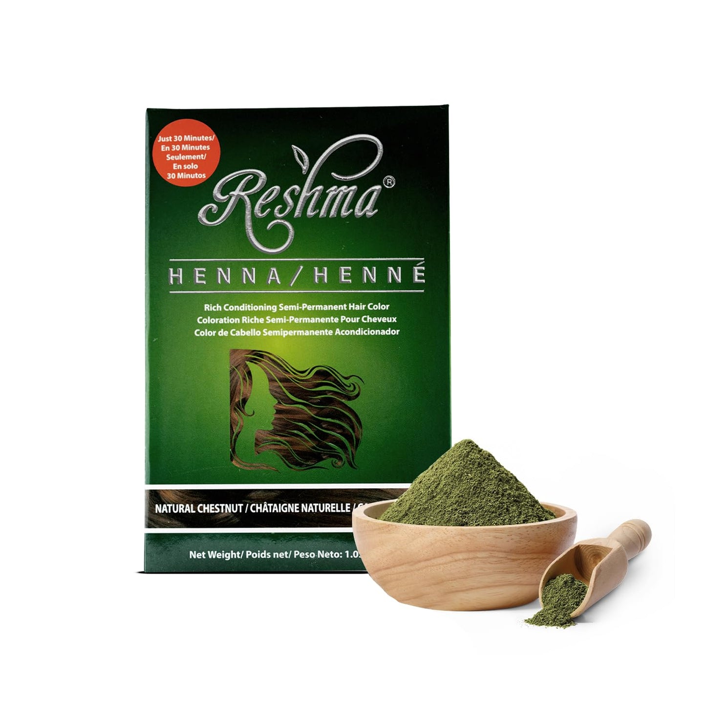 Reshma Beauty 30 Minute Henna Hair Color Infused with Plant-Based Lawsonia Inermis 100% Gray Coverage for Soft, Shiny Hair, Hair Dye-1.05 oz Pack of 1 Beauty & Personal Care Reshma Beauty
