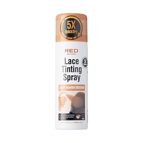 Red by Kiss Lace Tinting Spray, Quick Dry & Skin Tone Matching for Lace Wig, Transfer-Proof, No Smudging, Long Lasting, Precision Control with Pointed Beauty & Personal Care Red by Kiss