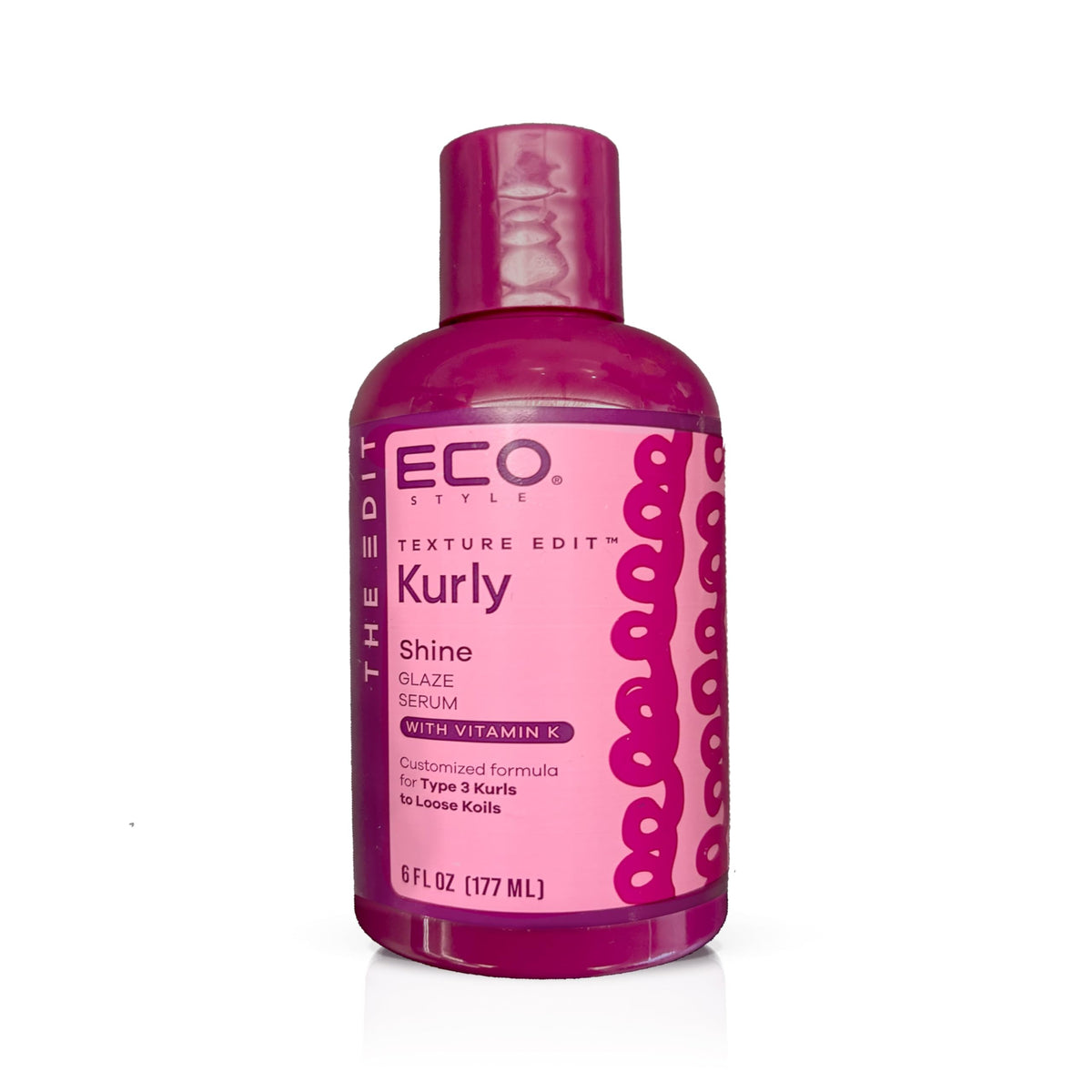 Eco Style Texture Edit Silky Radiance Curl Serum - Lightweight Gloss Booster that Smooths, Softens, and Enhances Shine for Healthy-Looking Curls,