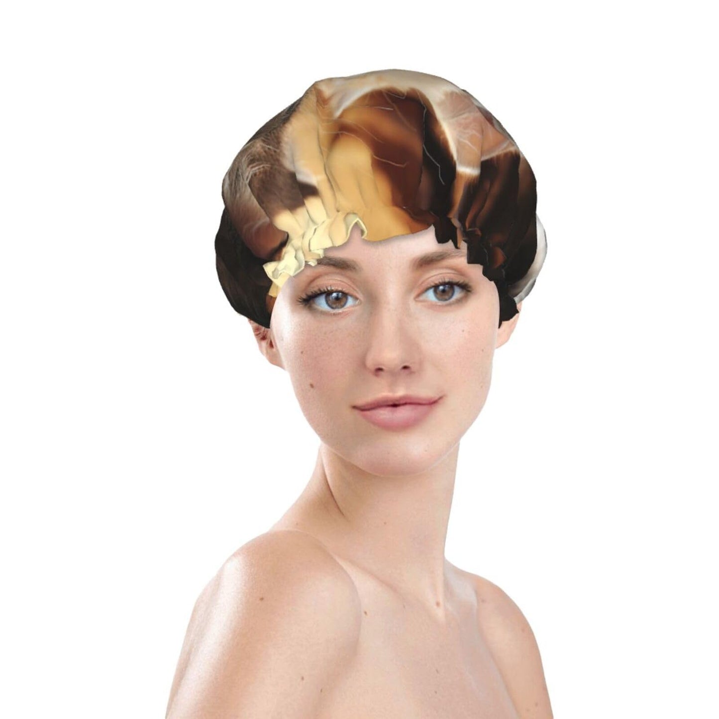 Cat Kiss Shower Cap For Women Reusable Double Layers Bathing Bath Cap Hair Caps Waterproof Elastic Band Ladies Spa Salon Shower Hat Hair Caps Beauty and Personal Care GDSHJKLW