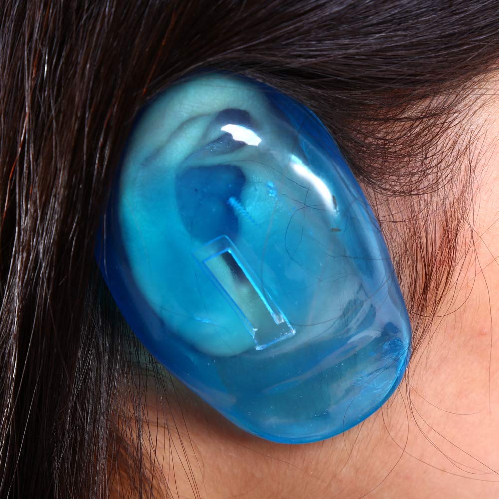 2pcs Blue Ear Cover Caps Hair Dye Shield Protector for Hair Dye Anti Staining Plastic Earmuffs Beauty and Personal Care Simlug