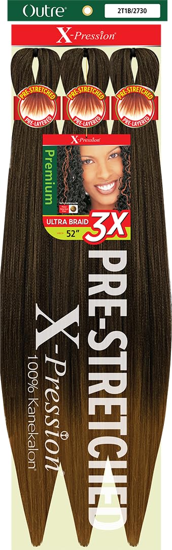Outre X-Pression Braid - Pre Stretched Braid 52" 3X (5 Pack, 2T1B/2730)