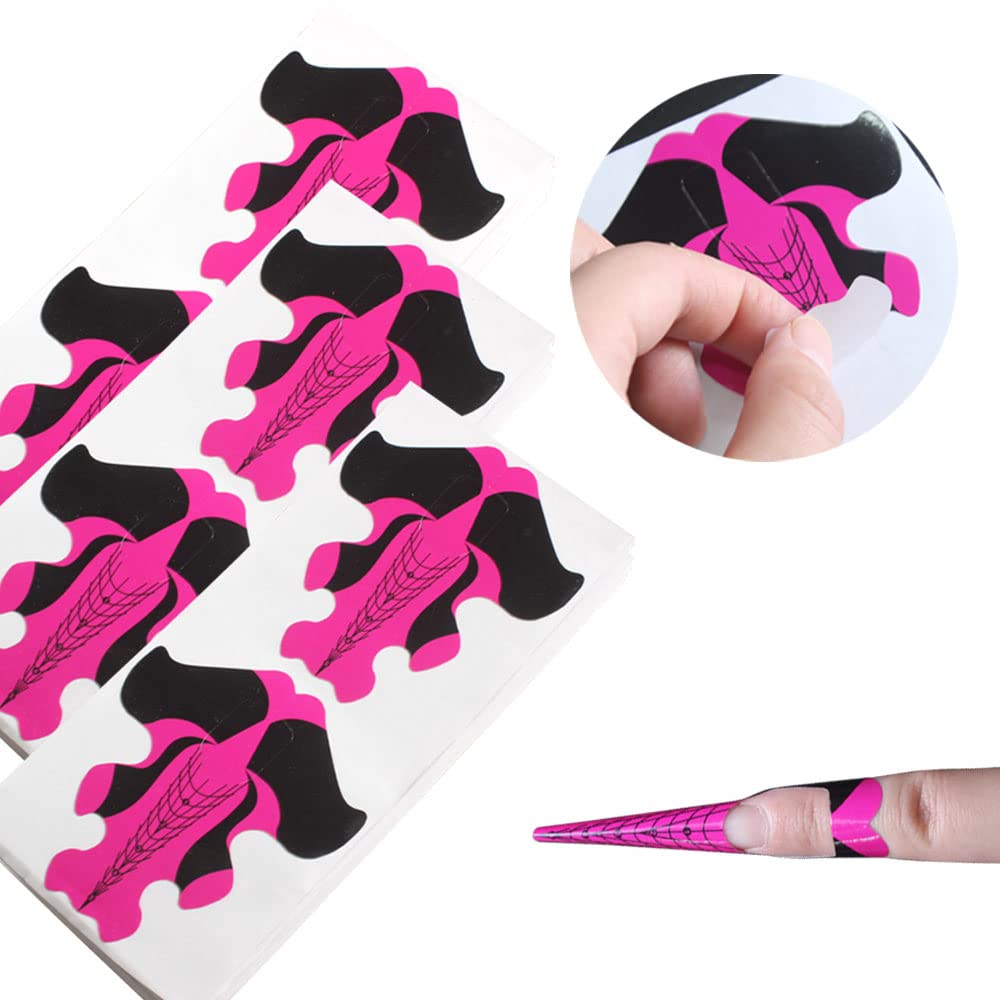 Yigo 100Pcs Nail Form Extension Sticker Self-Adhesive Nail Tips Guide, Gel Nail Stickers for Poly Gel/Extension/Acrylic Nail Molds Builder, Nail Art Beauty & Personal Care yigo