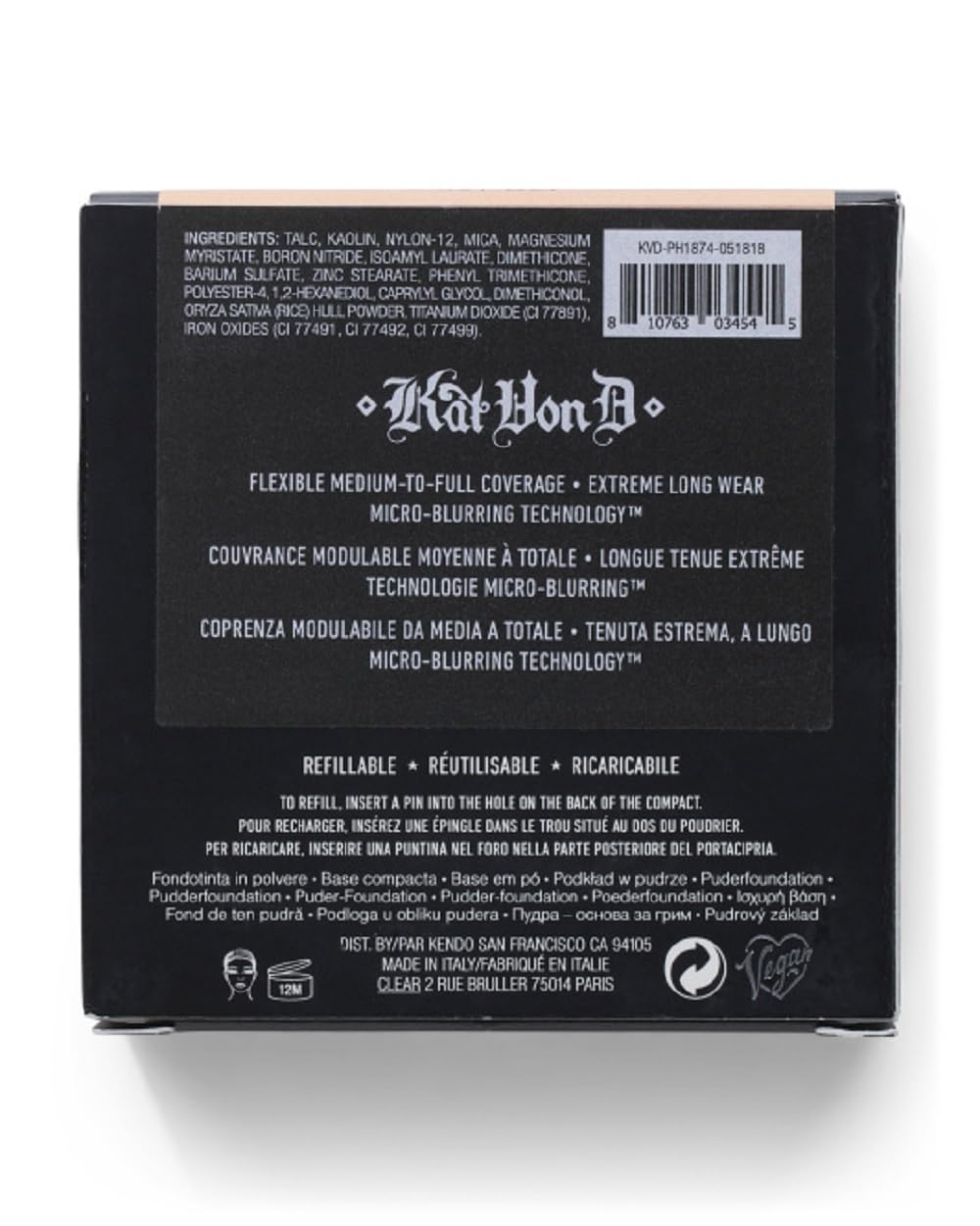 Kat Von D Lock-It Powder Foundation Tan 165 Beauty & Personal Care Kat Von D