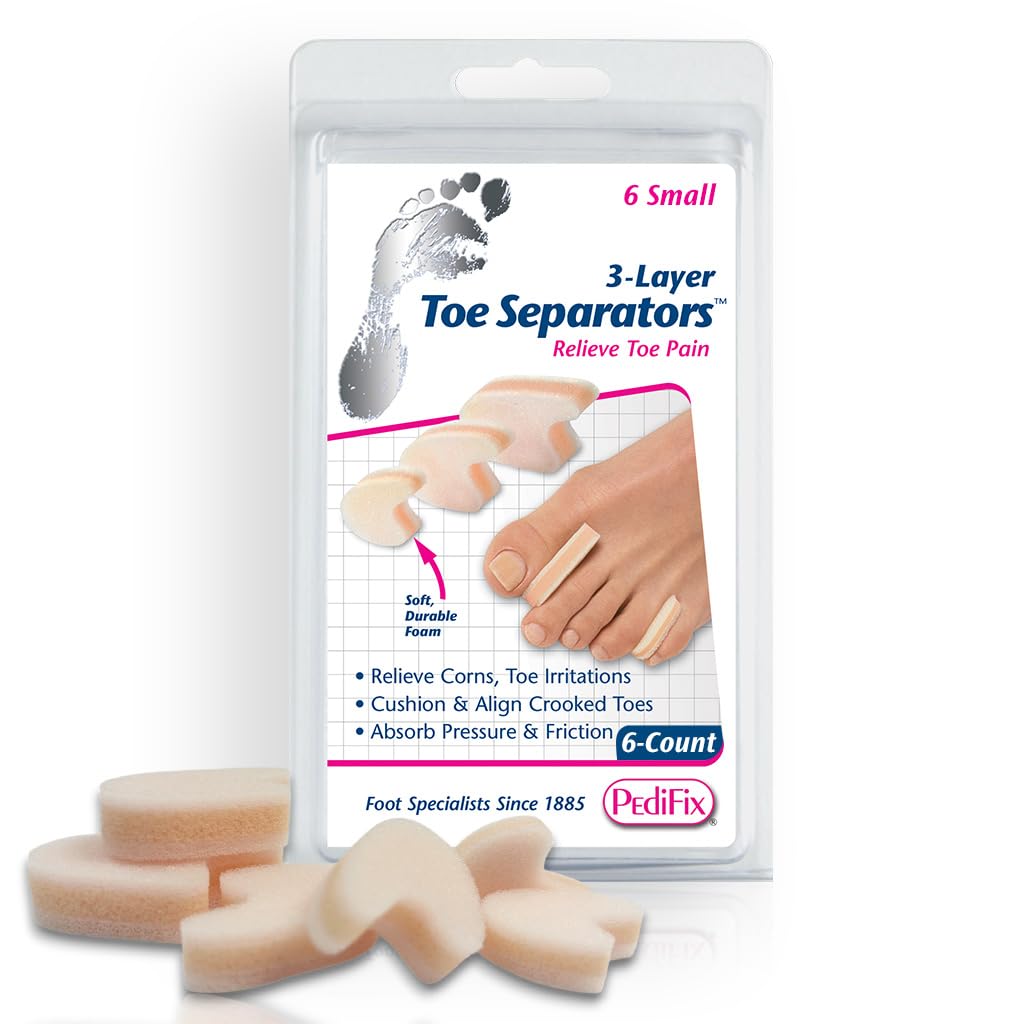 Pedifix 3-layer Toe Separators, 6 Count, Small