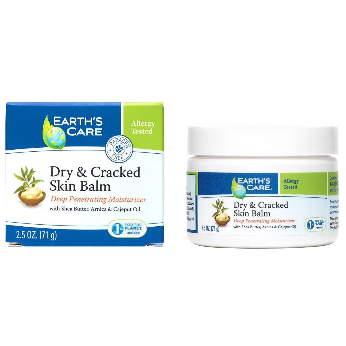 Earth's Care Dry and Cracked Skin Balm, Allergy-Tested, No Parabens, Colors or Fragrances, 2.5 OZ. Beauty & Personal Care Earth's Care