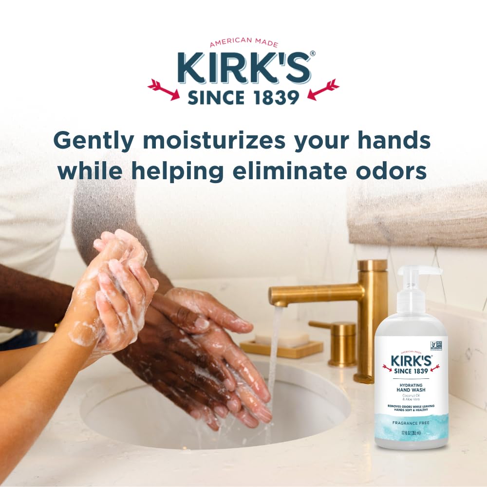 Kirk's Hydrating Hand Wash - Made with Coconut Oil and Aloe Vera, With Odor Neutralizing Technology To Help Eliminate Odors, Non-GMO, Vegan, Variety Beauty & Personal Care Kirk's