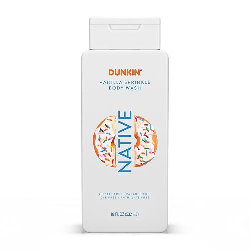 Native Body Wash, Dunkin Vanilla Sprinkle, Contains Naturally Derived Ingredients | For Women & Men, Sulfate, Paraben, & Dye Free Leaving Skin Soft Beauty & Personal Care Native