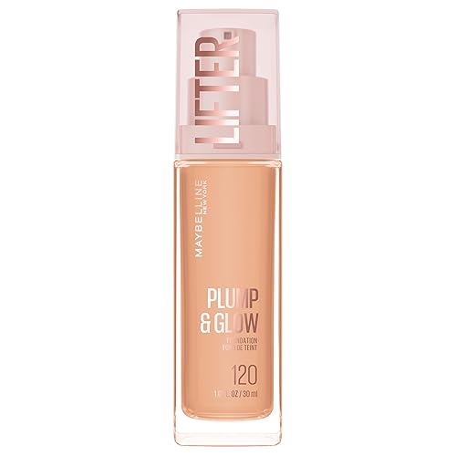 Maybelline Lifter Plump & Glow Foundation, Liquid Foundation with 2% Niacinamide + Hyaluronic Acid, Plumping and Brightening Face Makeup, 120, 1 Count Beauty & Personal Care MAYBELLINE