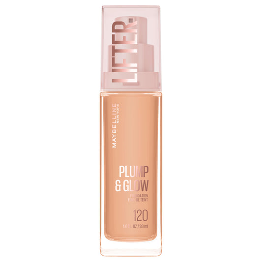 Maybelline Lifter Plump & Glow Foundation, Liquid Foundation with 2% Niacinamide + Hyaluronic Acid, Plumping and Brightening Face Makeup, 120, 1 Count Beauty & Personal Care MAYBELLINE