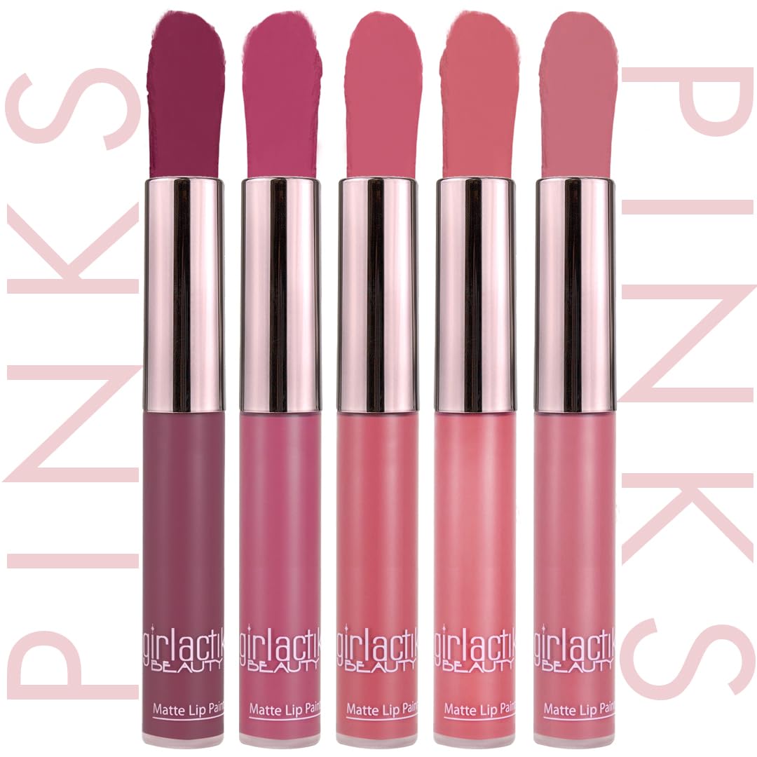Girlactik Long Lasting Matte Lip Paint Liquid Lipstick in Allure- Long wearing, Smooth Application, Pigmented, Non-Crack Formula, Lightweight, 7.5 ml Beauty & Personal Care Girlactik