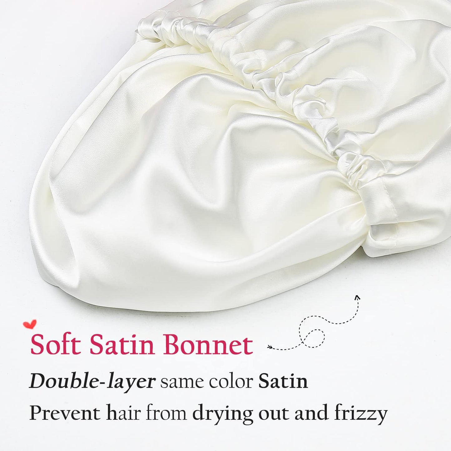 Alnorm Breathable Double Layer Natural Hair Satin Bonnet Sleep Cap Off-White Beauty and Personal Care Alnorm