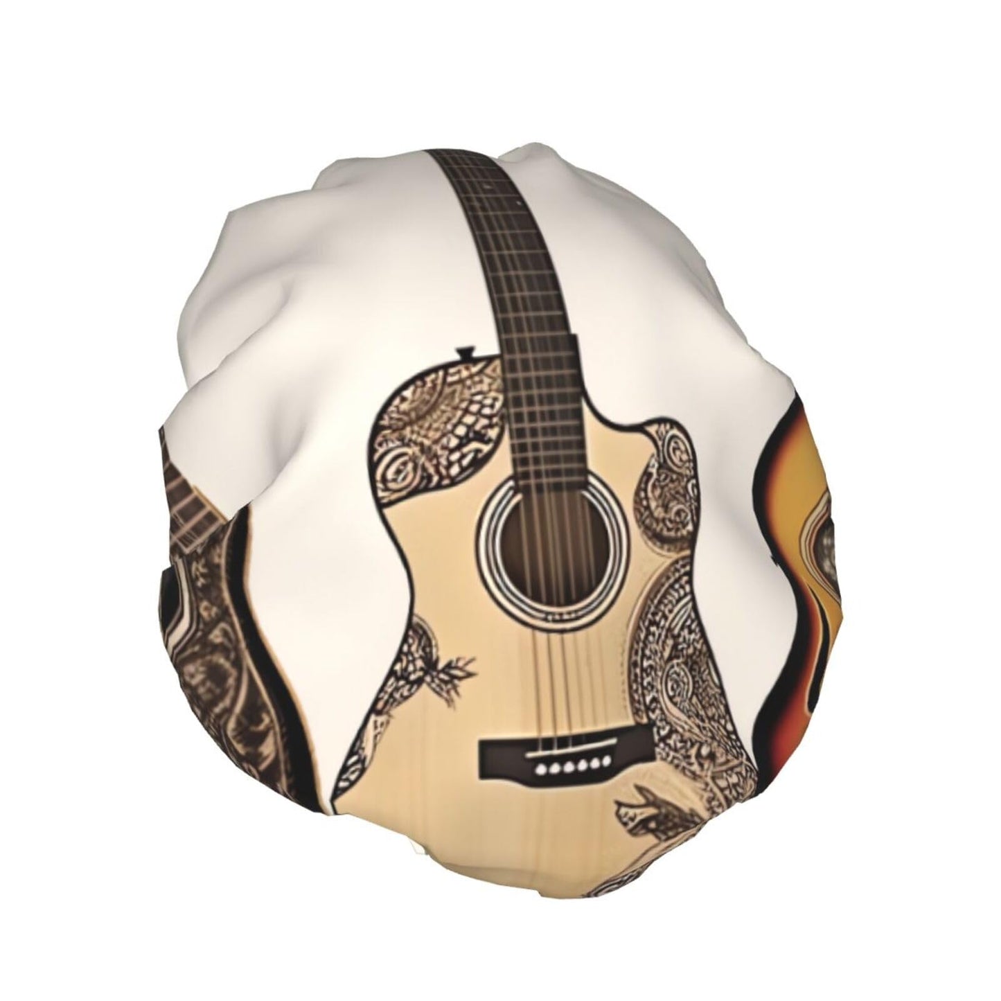 Guitar Shower Cap for Women Men Large Reusable Shower Bonnet Double-Layer Waterproof Bath Caps Elastic Band Hair Hat for All Hairstyles Beauty and Personal Care BWLHJKE