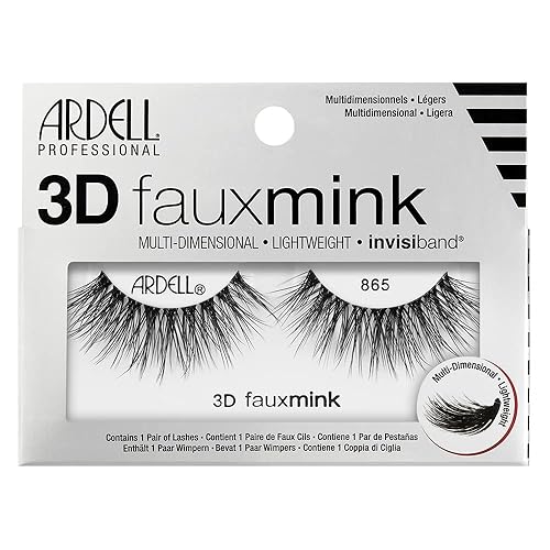 Ardell 3D Faux Mink Lashes 865 - Lightweight, Reusable, Wispy False Eyelashes for a Dramatic Natural Look, 1 Pair Beauty & Personal Care Ardell