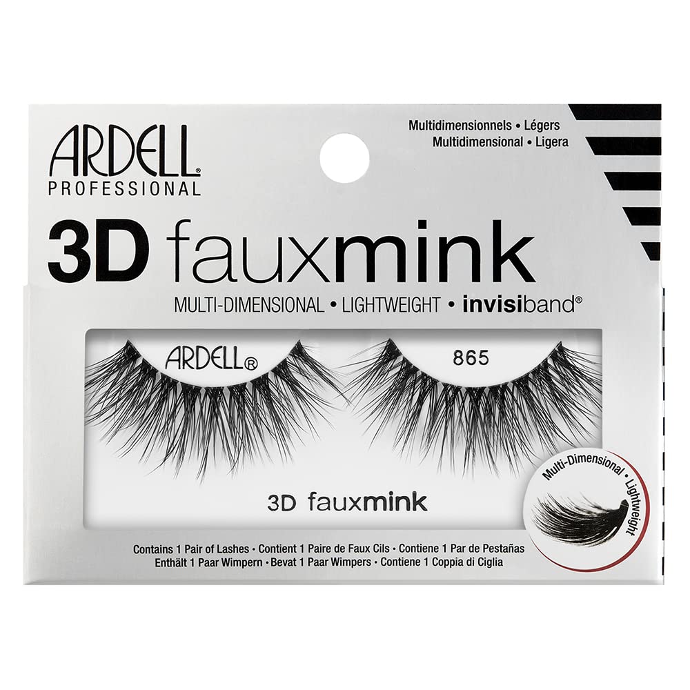 Ardell 3D Faux Mink Lashes 865 - Lightweight, Reusable, Wispy False Eyelashes for a Dramatic Natural Look, 1 Pair Beauty & Personal Care Ardell