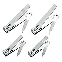 4 Pcs Professional Stainless Steel Toenail Clipper and Fingernails by QLL - Swing Out Nail Cleaner/File - Sharpest Stainless Steel Clipper - Wide Easy Beauty & Personal Care QLL