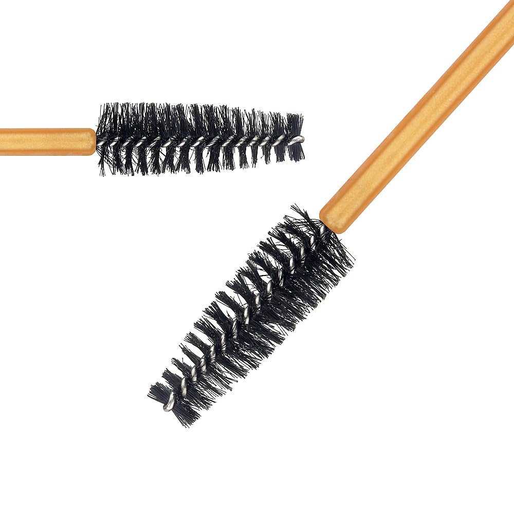 300 Pack Mascara Wands Disposable Eye Lash Brushes Eyebrow Brush Applicator for Eyelash Extensions Makeup Brush Applicator Tools, Gold/Black Beauty & Personal Care Mekupeu