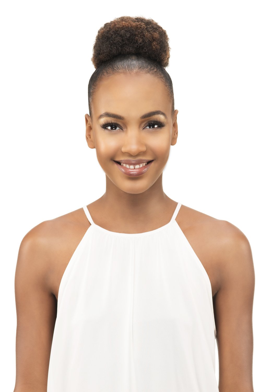 Vivica A Fox Hair Collection Pb31-v Small Kinky Afro Puff Pocket Bun, Color 4 Medium Dark Brown, 3.4 Ounce