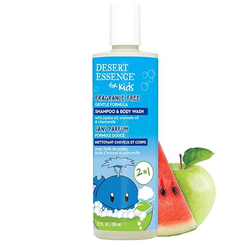 Desert Essence Kids Fragrance Free 2-in-1 Shampoo & Body Wash, Gentle Cleanser for Children’s Hair and Skin, Tear-Free Bath Wash for Kids, 12 fl oz Beauty & Personal Care Desert Essence
