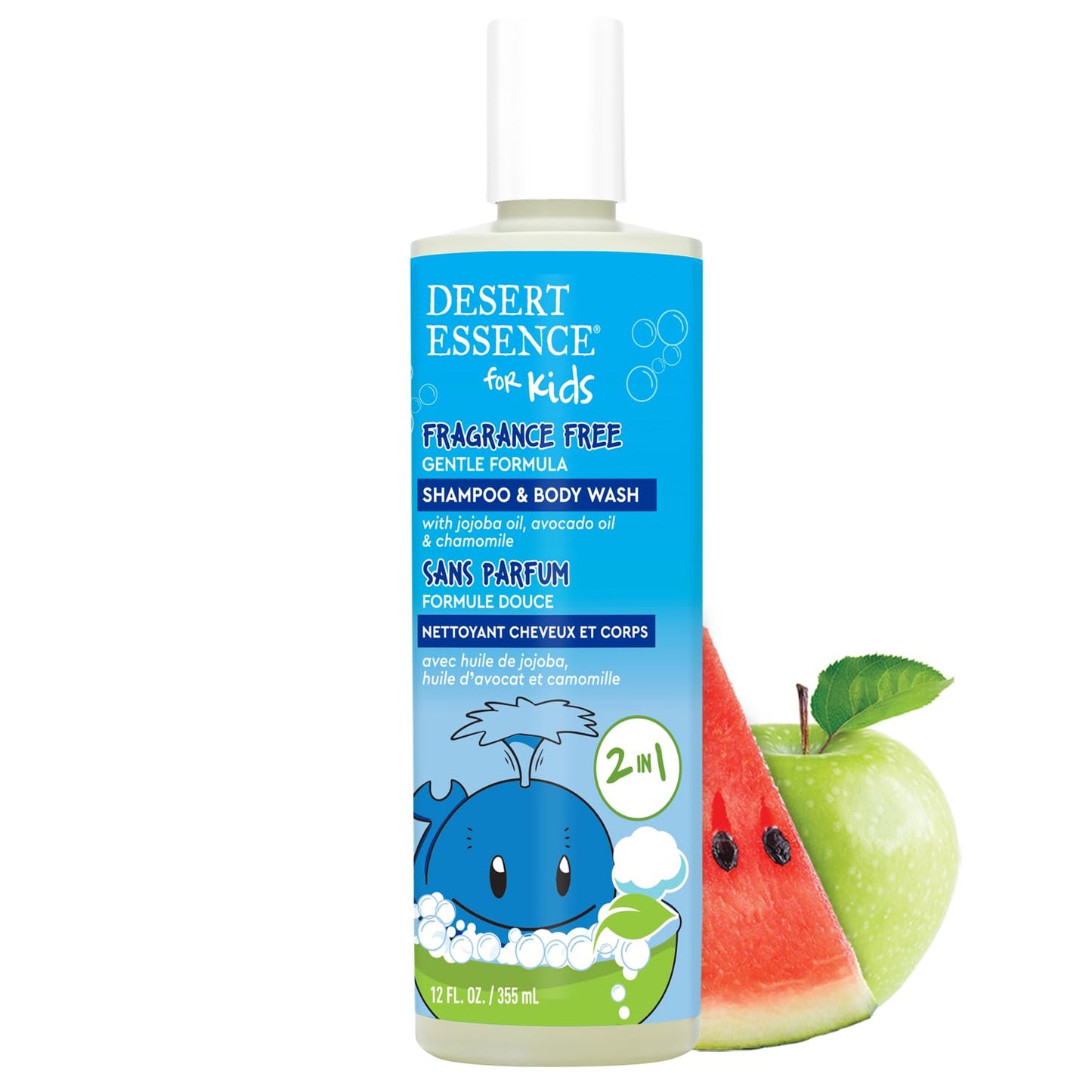 Desert Essence Kids Fragrance Free 2-in-1 Shampoo & Body Wash, Gentle Cleanser for Children’s Hair and Skin, Tear-Free Bath Wash for Kids, 12 fl oz Beauty & Personal Care Desert Essence