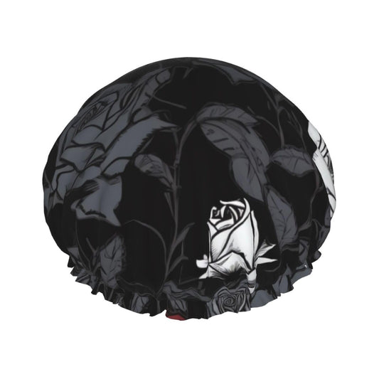 Rose gothic Shower Cap for Women Men Large Reusable Shower Bonnet Double-Layer Waterproof Bath Caps Elastic Band Hair Hat for All Hairstyles Beauty and Personal Care BWLHJKE