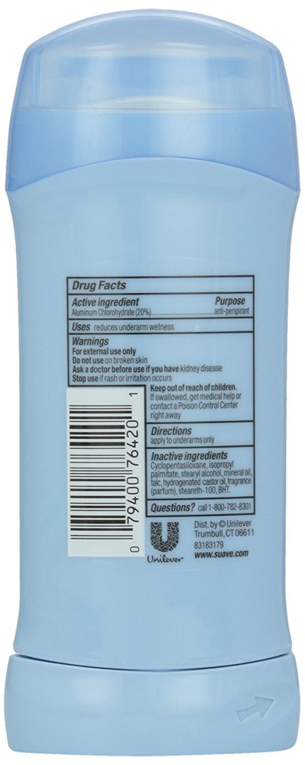 Suave 24 Hour Protection Invisible Solid Deodorant for Women, Fresh - 2.6 oz - 4 pk Beauty and Personal Care Suave