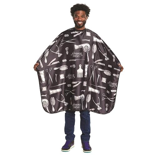 Scalpmaster Barber Print Styling Cape Snap Closure CA-4141 Beauty & Personal Care Scalpmaster