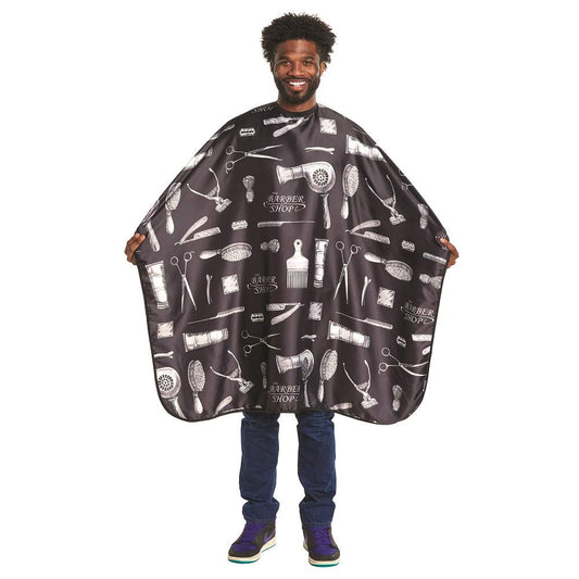 Scalpmaster Barber Print Styling Cape Snap Closure CA-4141 Beauty & Personal Care Scalpmaster