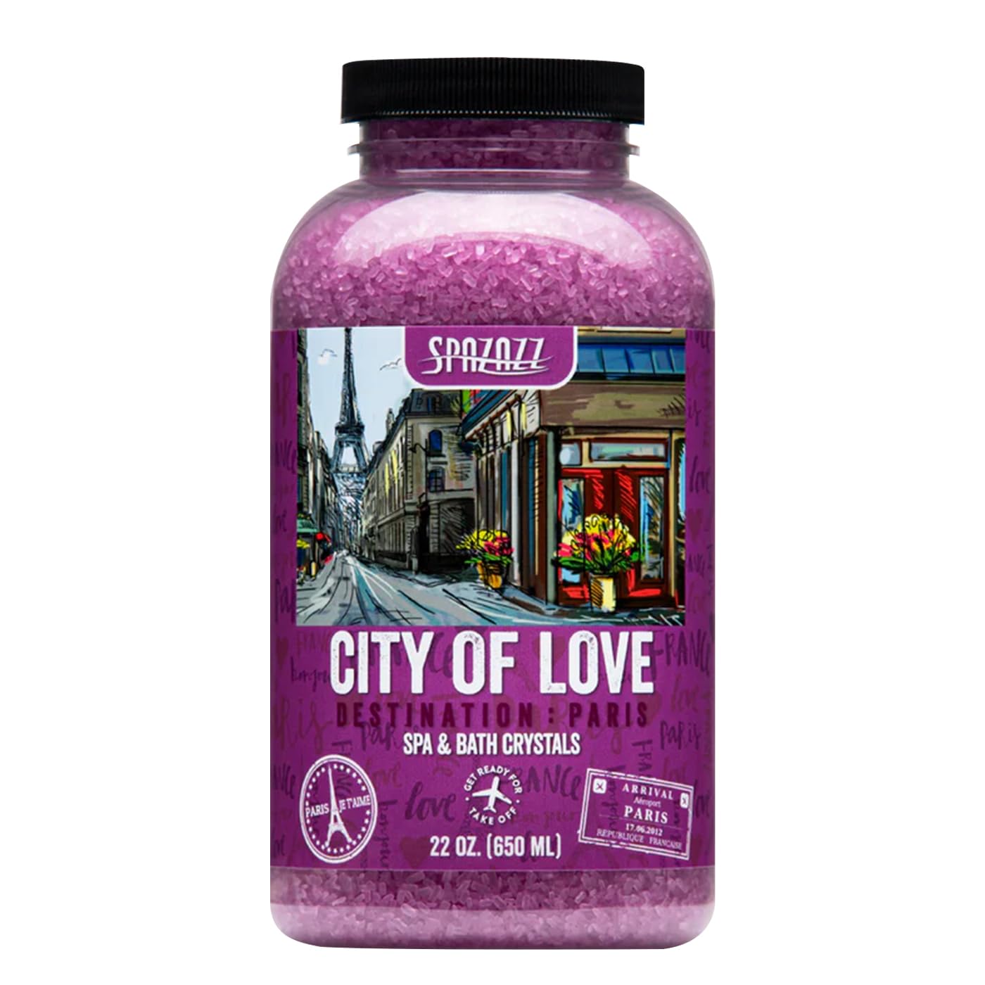Spazazz SPZ-301 Love & Romance in Paris Hot Tub Scent & Fragrance - Couples Spa Gift - Destination Bath Salt Crystals 22 oz Beauty and Personal Care Spazazz