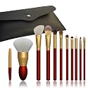 11pcs travel makeup brush sets top10 makeup brush Horse hair eyeshadow brushes,animals hair brushes like white goat hair blusher brush.snythetic Beauty & Personal Care Oye
